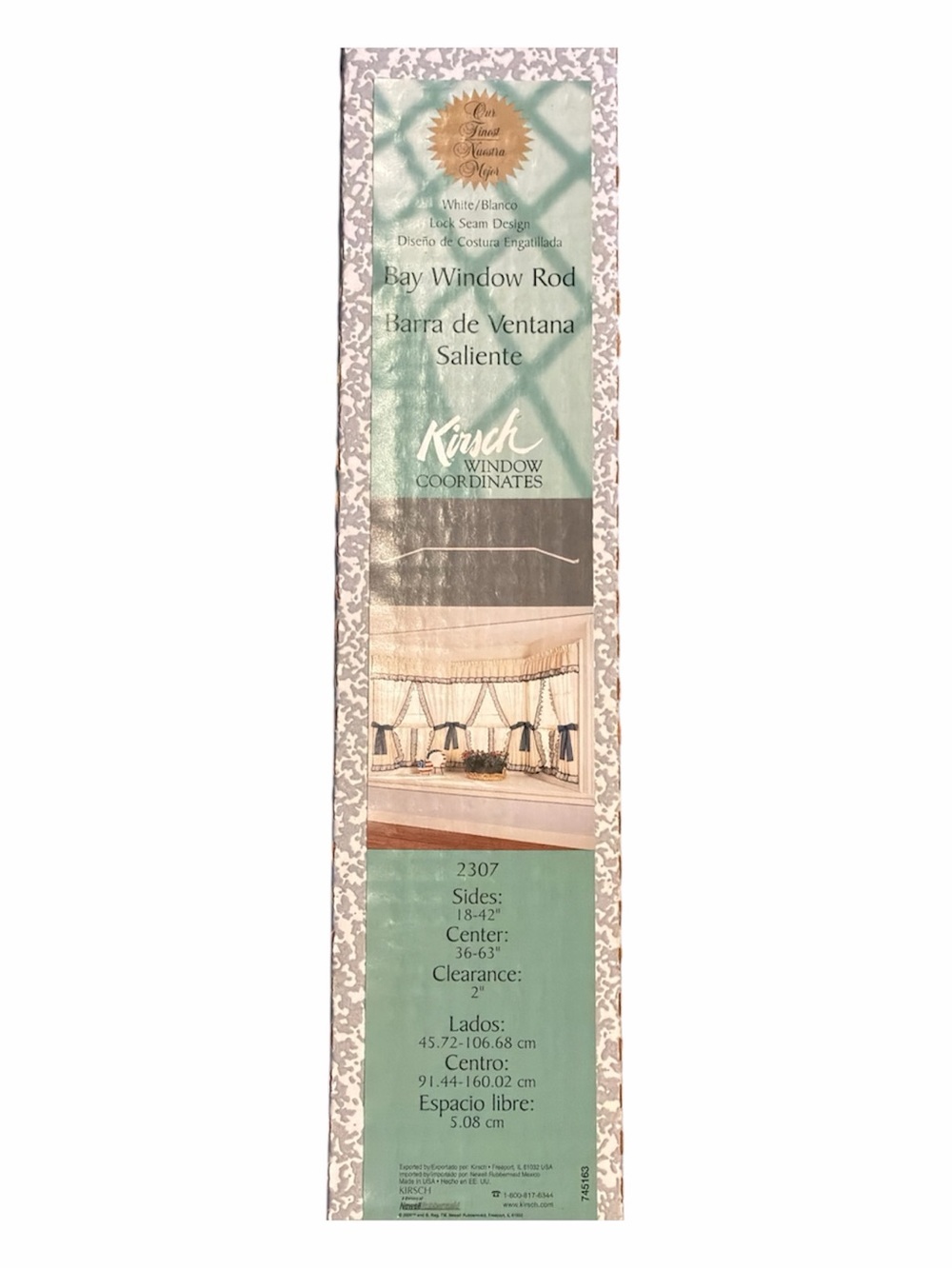 3/$30 Kirsch Window Coordinates Single Bay Window Curtain Rod (Model 2307)